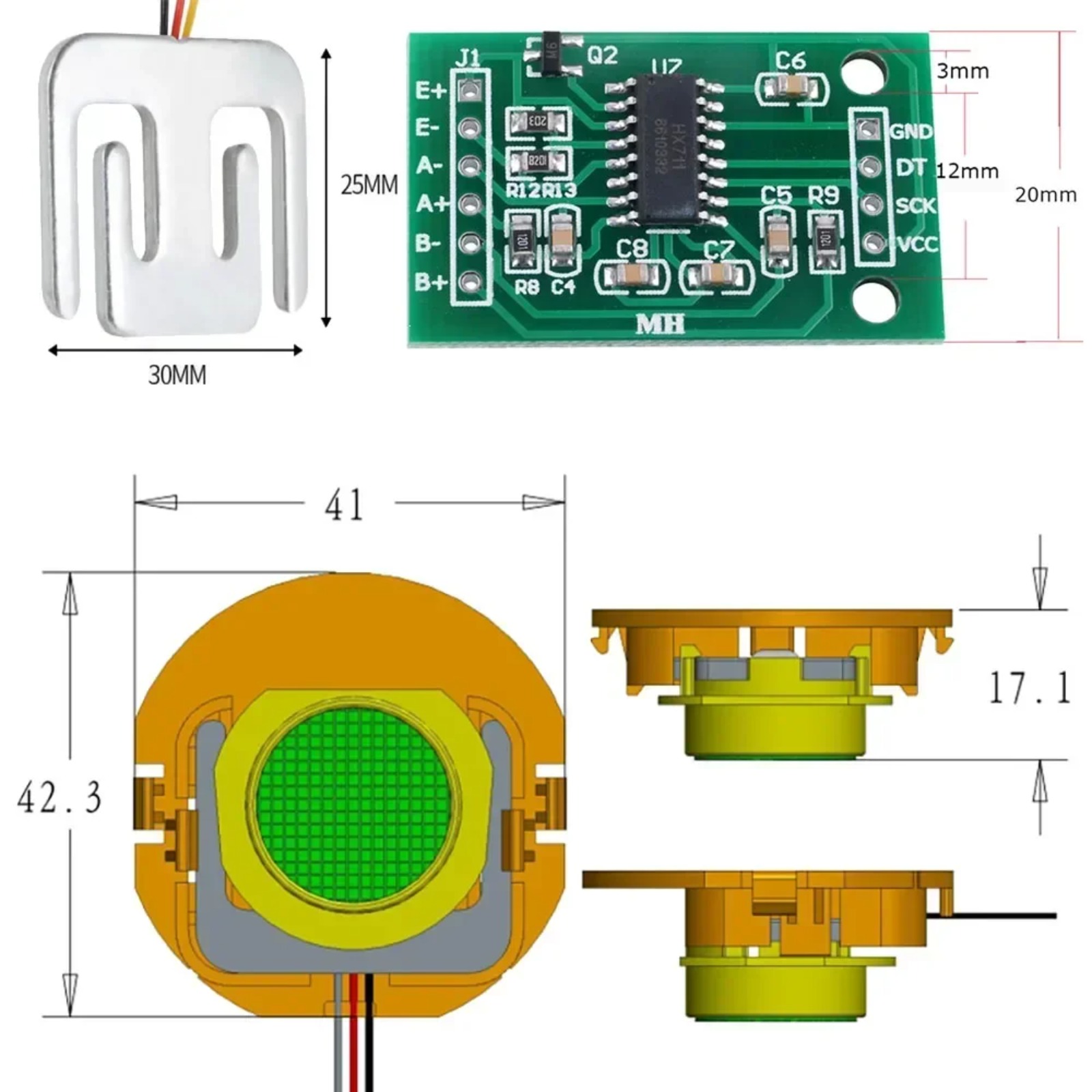 Sensor Kit Arduino - Sensore di Peso DIYmall con Cella
